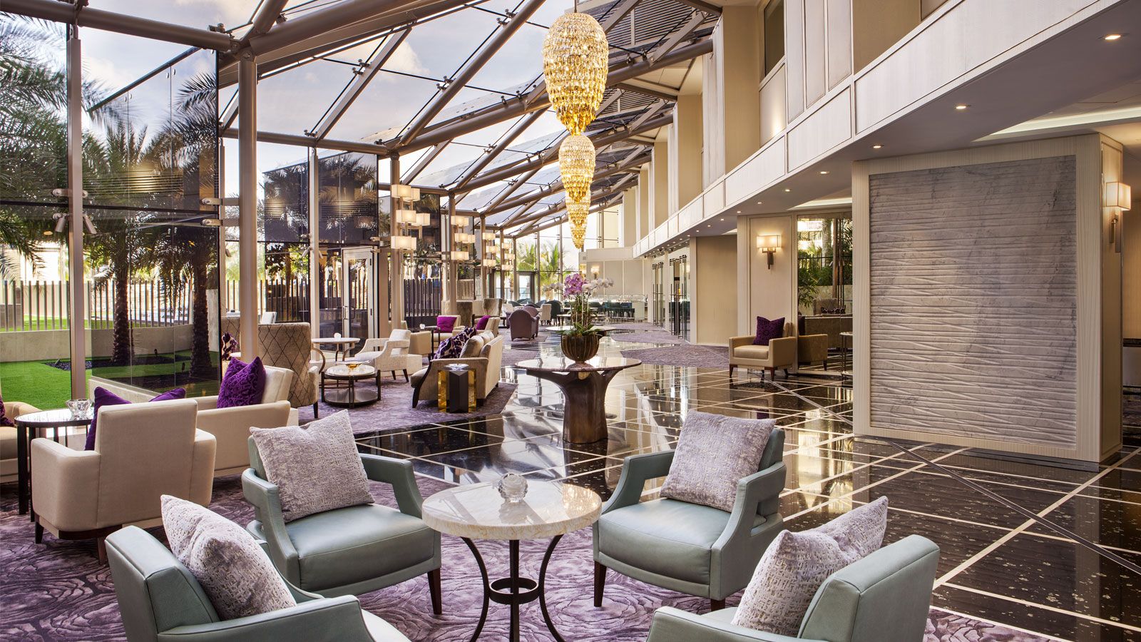 St. Regis hotel lobby with luxury tile and stone installation